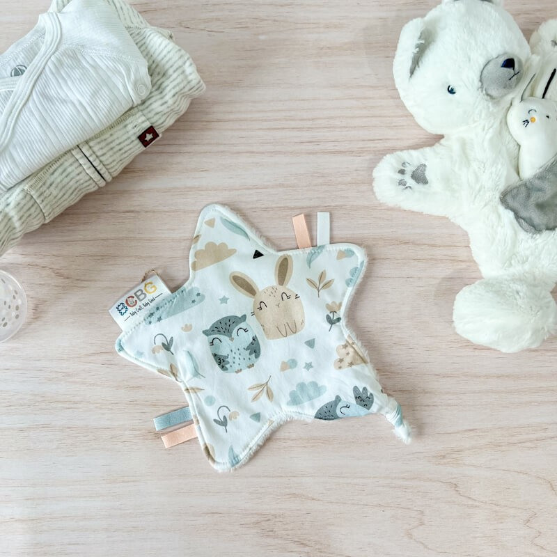 Doudou étiquettes personnalisé "Hiboux"