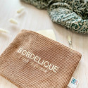 pochette velours beige