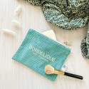 pochette velours céladon