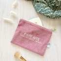 pochette velours rose