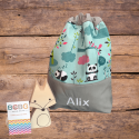 pochon personnalisable panda gris